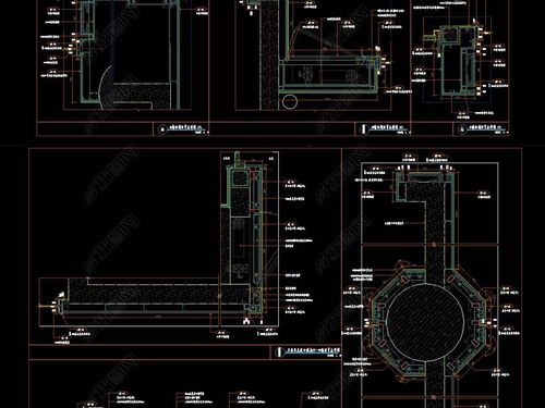 精品干挂大理石暗门CAD节点施工图与平面设计图下载